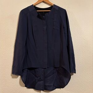 Rag & Bone Earhart Blouse Midnight Blue Button-Up